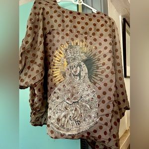 Magnolia Pearl silky over shirt with Mother of Love on the back